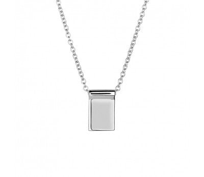 Sterling silver rectangle necklace