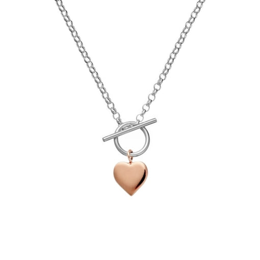 Sterling silver heart fob necklace