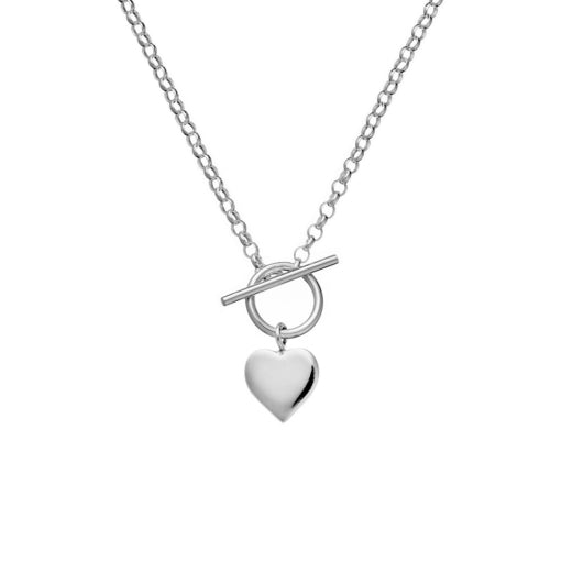 Sterling silver heart fob necklace