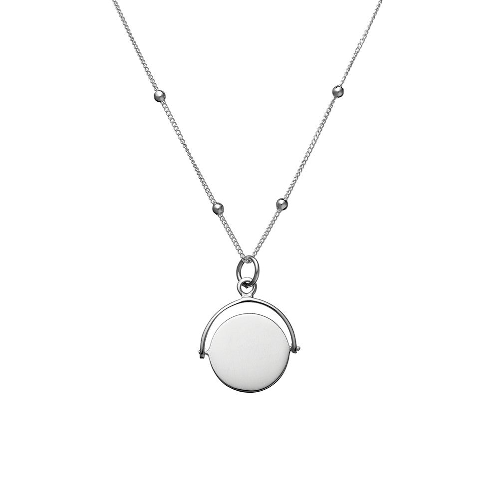 Sterling silver spinning disc necklace