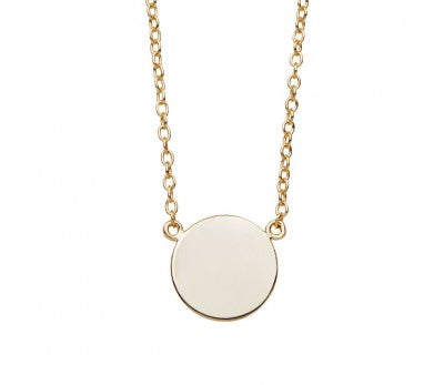 Sterling silver flat disc necklace