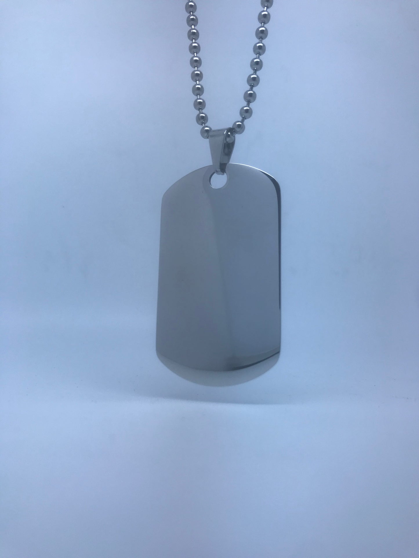 Zed Stainless Steel Large Dog Tag Necklace