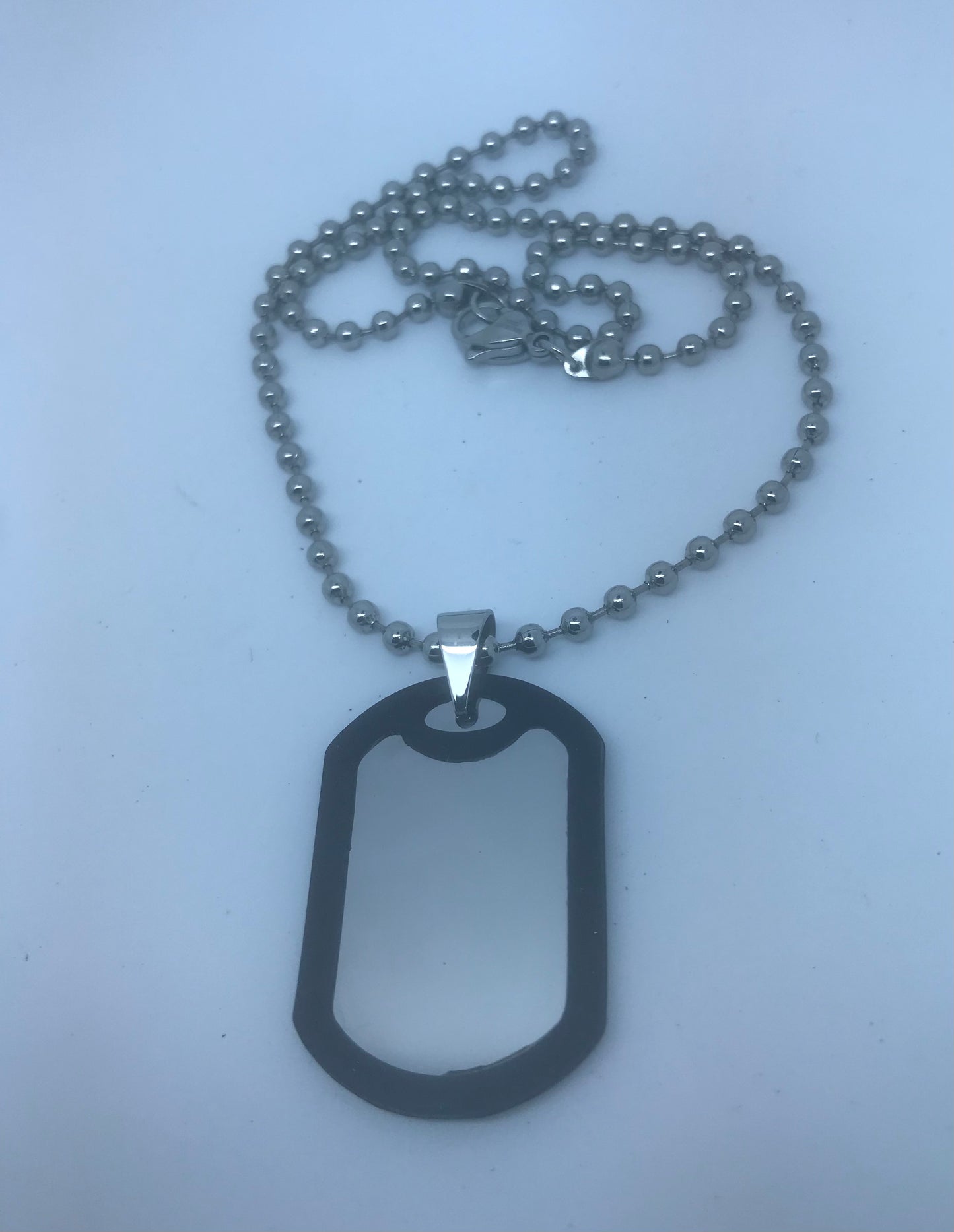 Zed Stainless steel small dog tag necklace