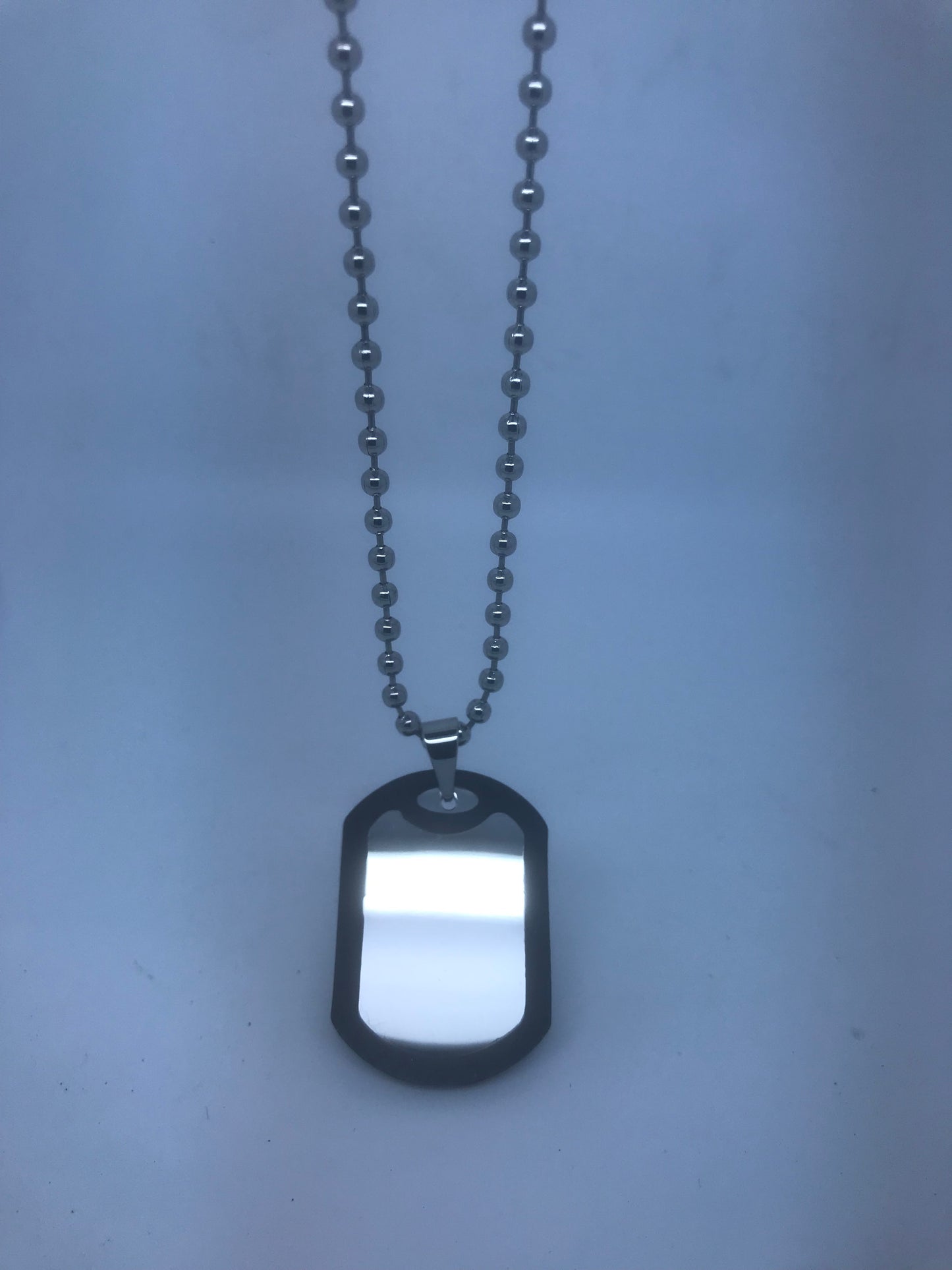 Zed Stainless steel small dog tag necklace