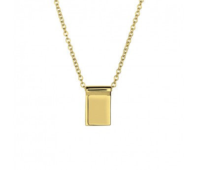 Sterling silver rectangle necklace
