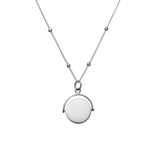 Sterling silver spinning disc necklace
