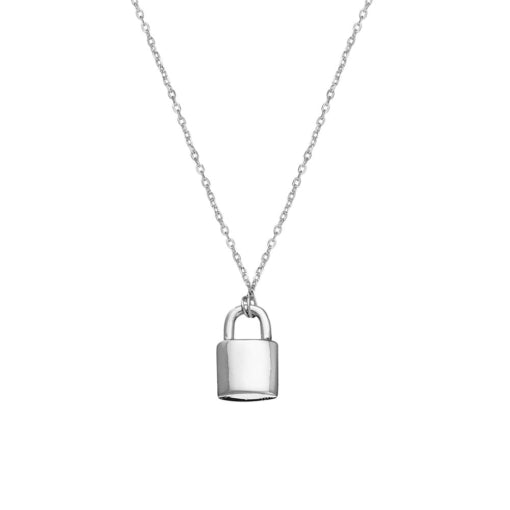 Sterling silver padlock necklace