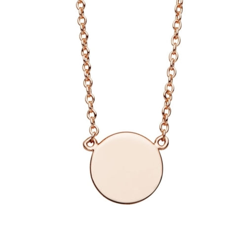 Sterling silver flat disc necklace