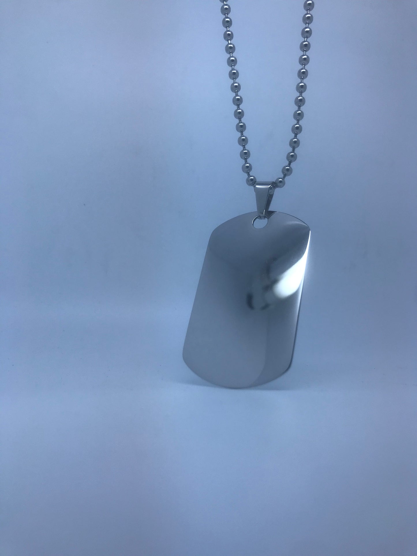 Zed Stainless Steel Large Dog Tag Necklace