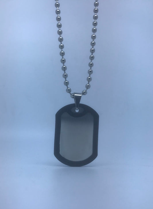 Zed Stainless steel small dog tag necklace