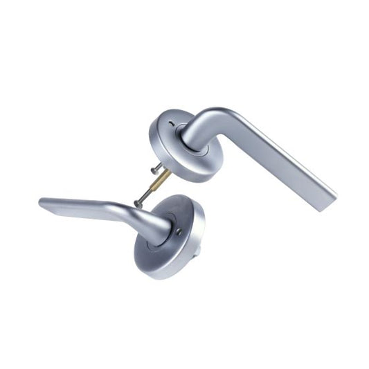 VEL2/L4SP Lockwood Velocity Privacy Satin Pearl Lever Set